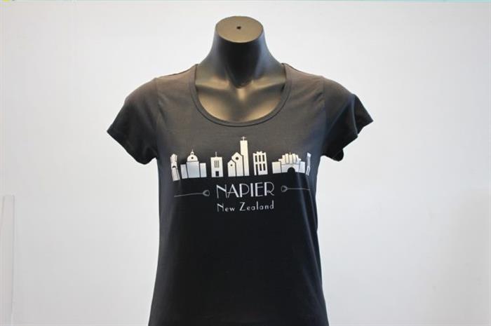 Napier new zealand t.shirt womens black xl