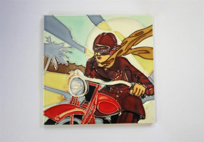 Napier Art Deco Capital Tile Motorbike